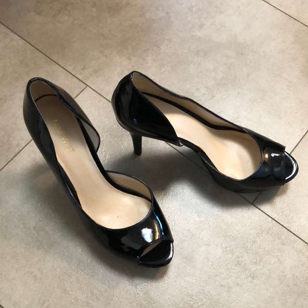 Nine West Black Patent Leather Heels